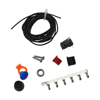 Voron V0.2r2 upgrade kit with FEP wire, ECAS04 collet, microswitch, bearing, screws, and JST-XH terminals