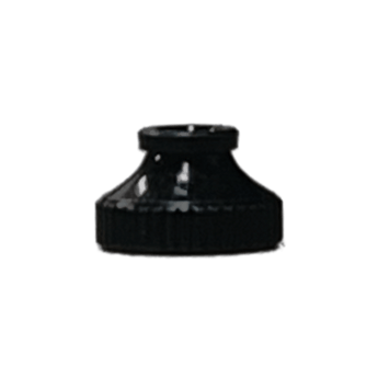 Black zinc-plated steel M3 semi-flanged knurled-head thumb nut with 8 mm round grip