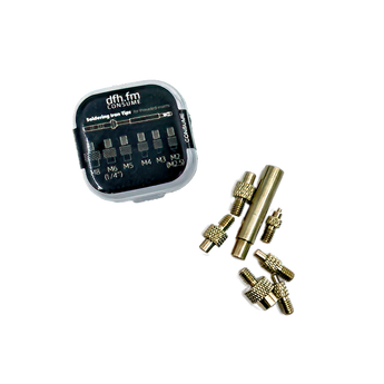 Brass heat-set insert soldering iron tips in M2/M2.5, M3, M4, M5, M6 and M8 sizes for generic soldering irons