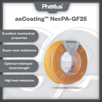 Phaetus aeCoating NexPA-GF25 PA-GF nylon filament spool packaging for high-temperature glass-fiber prints