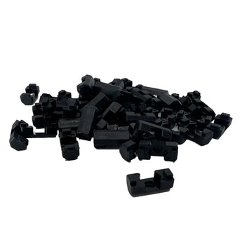 50-pack of injection-molded no-drop nut holders for M3 nuts in European-standard 1515 extrusion
