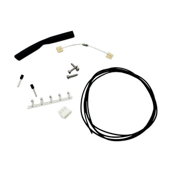 Tap Fix and UnTap kit components with resistor, JST-PH connector, crimps, ferrules, screws, heatshrink, FEP wire and 6x3mm magnets