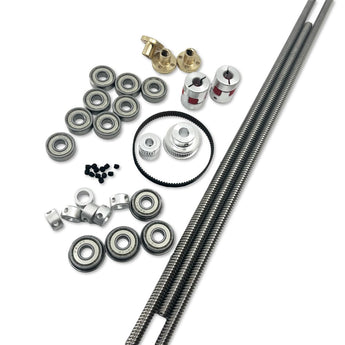 Millennium Machines Milo V1.5 motion kit with TR8x8 leadscrews, bearings, couplers, collars, GT2 pulleys, and 200mm belt