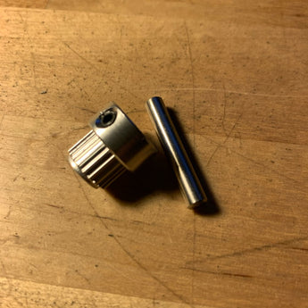 Deflanged GT2 20 tooth pulley and 5 mm x 30 mm steel pin for Voron 2.4 Z endstop