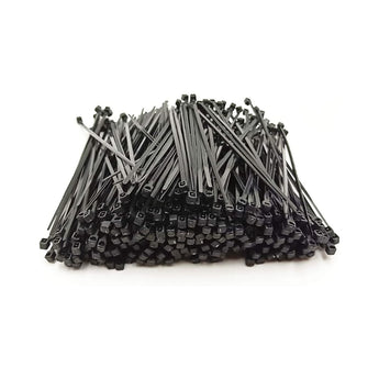 Black and clear slim nylon zip ties for Voron cable management, 2mm wide, 40 pack