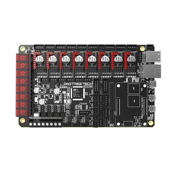BIGTREETECH Manta M8P 8-driver Klipper control board with CB1/CM4 socket, USB, Ethernet, power terminals, and StepStick driver slots