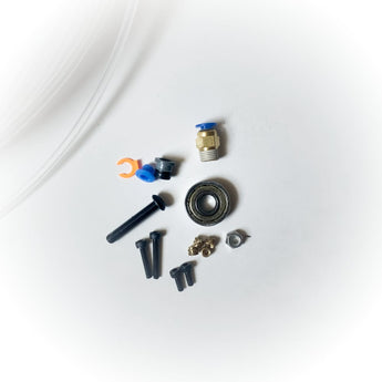 Enraged Rabbit Carrot Patch ERCP hardware kit with fasteners, 608ZZ bearing, ECAS04 collet and PTFE fittings