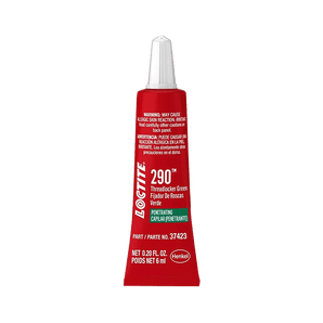 LOCTITE 290 green wicking-grade threadlocker in 6 ml tube for preassembled metal fasteners