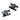 Two black FYSETC CNC machined aluminum Sherpa Mini extruders with tension screws and drive gears on a white background