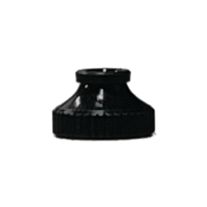 Black zinc-plated steel M3 semi-flanged knurled-head thumb nut with 8 mm round grip