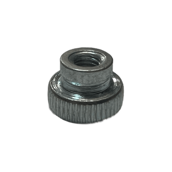 Zinc-plated steel M4 x 0.70 semi-flanged knurled-head thumb nut with 12 mm head diameter