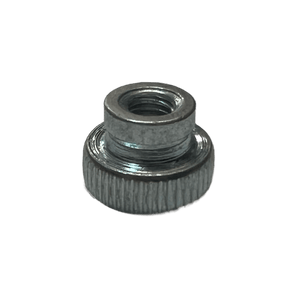 Zinc-plated steel M4 x 0.70 semi-flanged knurled-head thumb nut with 12 mm head diameter
