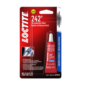 LOCTITE 242 blue medium-strength threadlocker 6 ml tube for metal fasteners