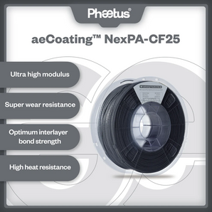 Phaetus aeCoating NexPA-CF25 black PAHT carbon fiber nylon filament spool packaging