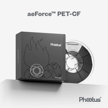 Phaetus aeForce PET-CF retail box beside black filament spool