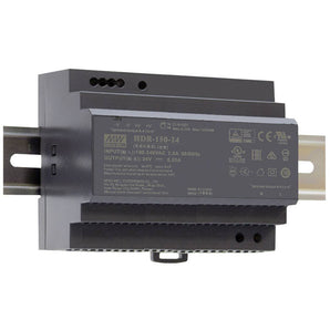 Mean Well HDR-150-48 ultra-slim 48V 150W DIN-rail power supply with screw terminals