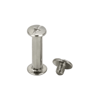Nickel-plated M4 slotted binding barrel and matching screw set