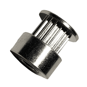 Silver Runice RLA16-2GT-6-C-P5-H15.5 16T GT2 timing pulley with flanges for 5 mm bore and 6 mm belt