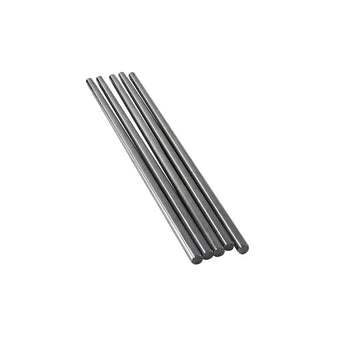 Bundle of smooth 5mm x 500mm round linear shafts on a white background