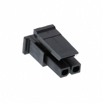 Black Molex 43645-0200 Micro-Fit 3.0 two-position single-row receptacle housing