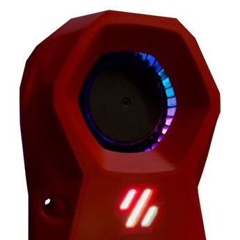 Voron Stealthburner toolhead with LED-lit 5015 clear rear fan housing installed