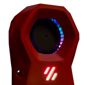 Voron Stealthburner toolhead with LED-lit 5015 clear rear fan housing installed