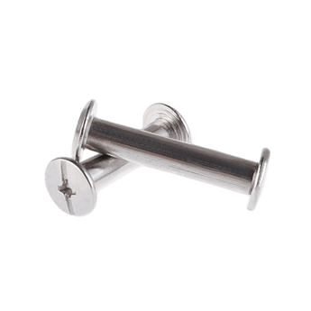Silver-tone 5x25 mm binding screw post barrel with flat head