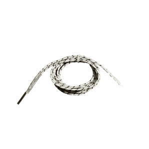 60W high-temperature heater cartridge with stainless cylindrical heater and 1 m white fiberglass-braided lead wires