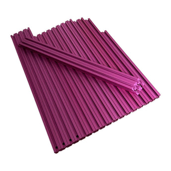 Purple anodized aluminum extrusion set for DFH Voron 2.4 frame kit, drilled and cut for printer assembly