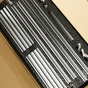Millennium Mills Milo frame kit — precision-cut anodized aluminum extrusion in Blue Steel and Endor Green