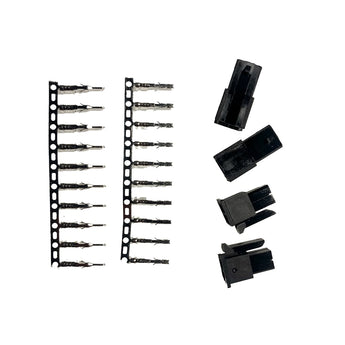 Molex Micro-Fit 3.0 dual-row 4-circuit connector kit with black housings and crimp terminals
