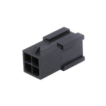 Black Molex Micro-Fit 3.0 dual-row 4-circuit plug housing, 43020-0401