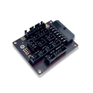 LDO Toolhead Breakout PCB angled front view with MicroFit 14-pin connector and JST ports
