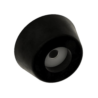 Black EPDM rubber printer foot with recessed washer and center mounting hole