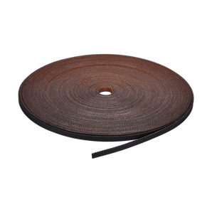 Coiled genuine Gates LL-2GT 9mm RF open GT2 timing belt in black fiberglass-reinforced rubber