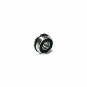 F625-2RS miniature flanged ball bearings with black rubber seals, 5 mm bore and 16 mm outer diameter
