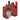 CAD render of red two-piece Voron V2 Z belt tensioner assembly with 20T idler and socket-head hardware